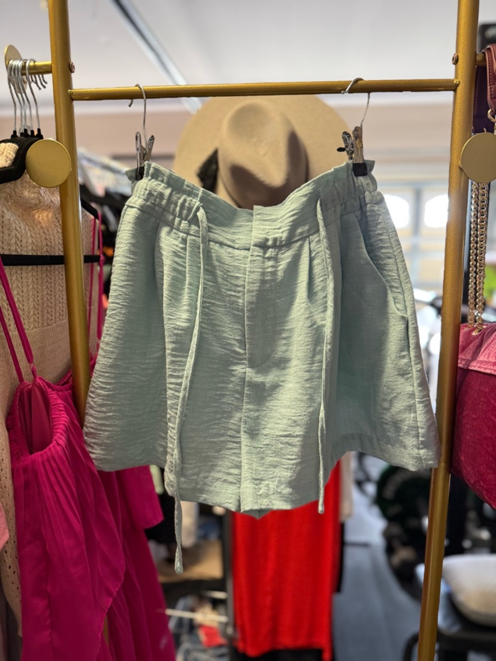Drawstring Light Sage Women’s Bermuda Shorts
